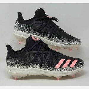 Adidas Adizero Grail Stick Baseball Cleats Black White Pink Mens Sz 13.5 New